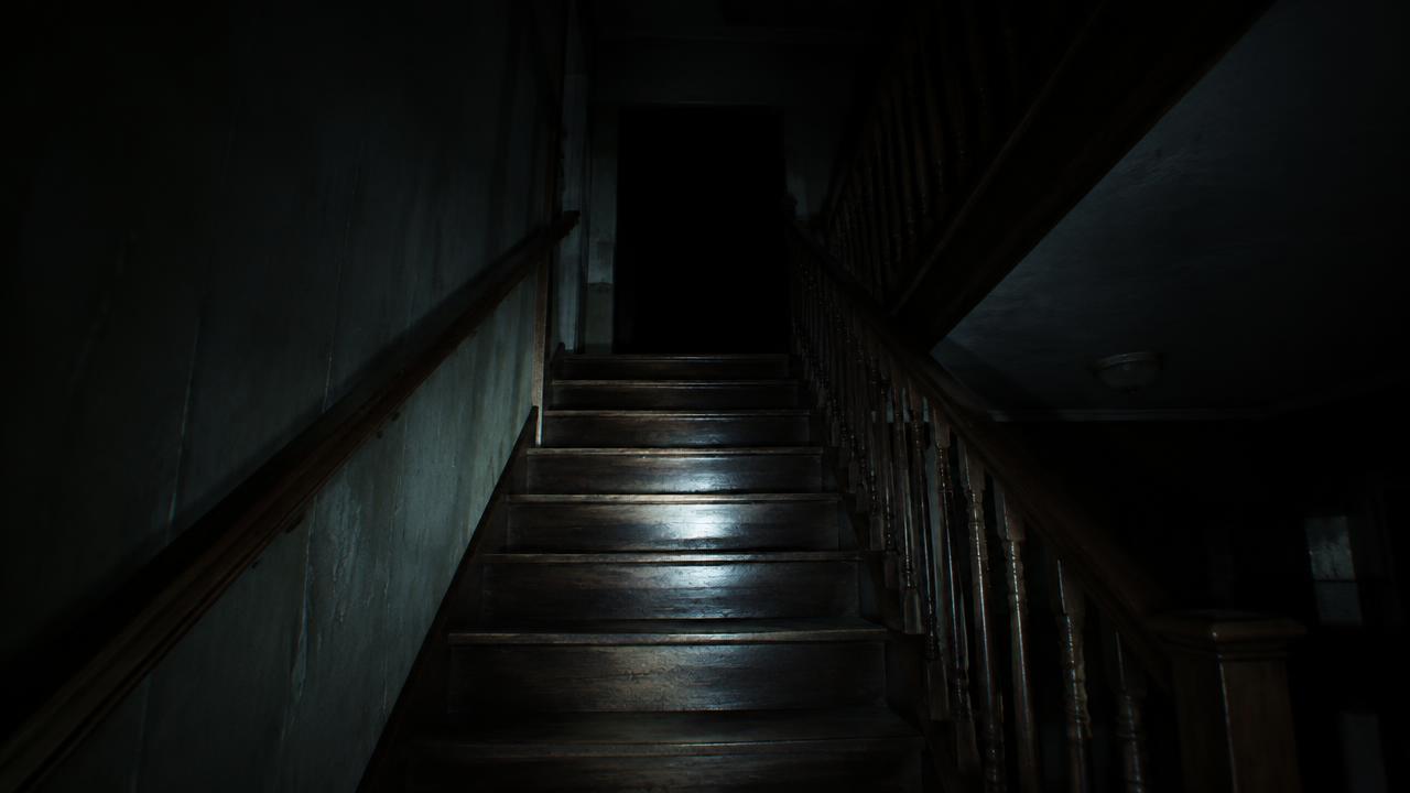 HOUSEBODY concept — staircase into darkness